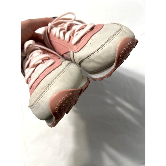 Reebok Classic Sneakers Size 8.5 White, Pale Pink & Gray Leather - Picture 3 of 8